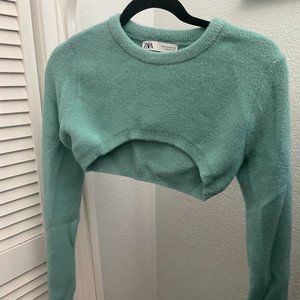 Zara turquoise long sleeve top
